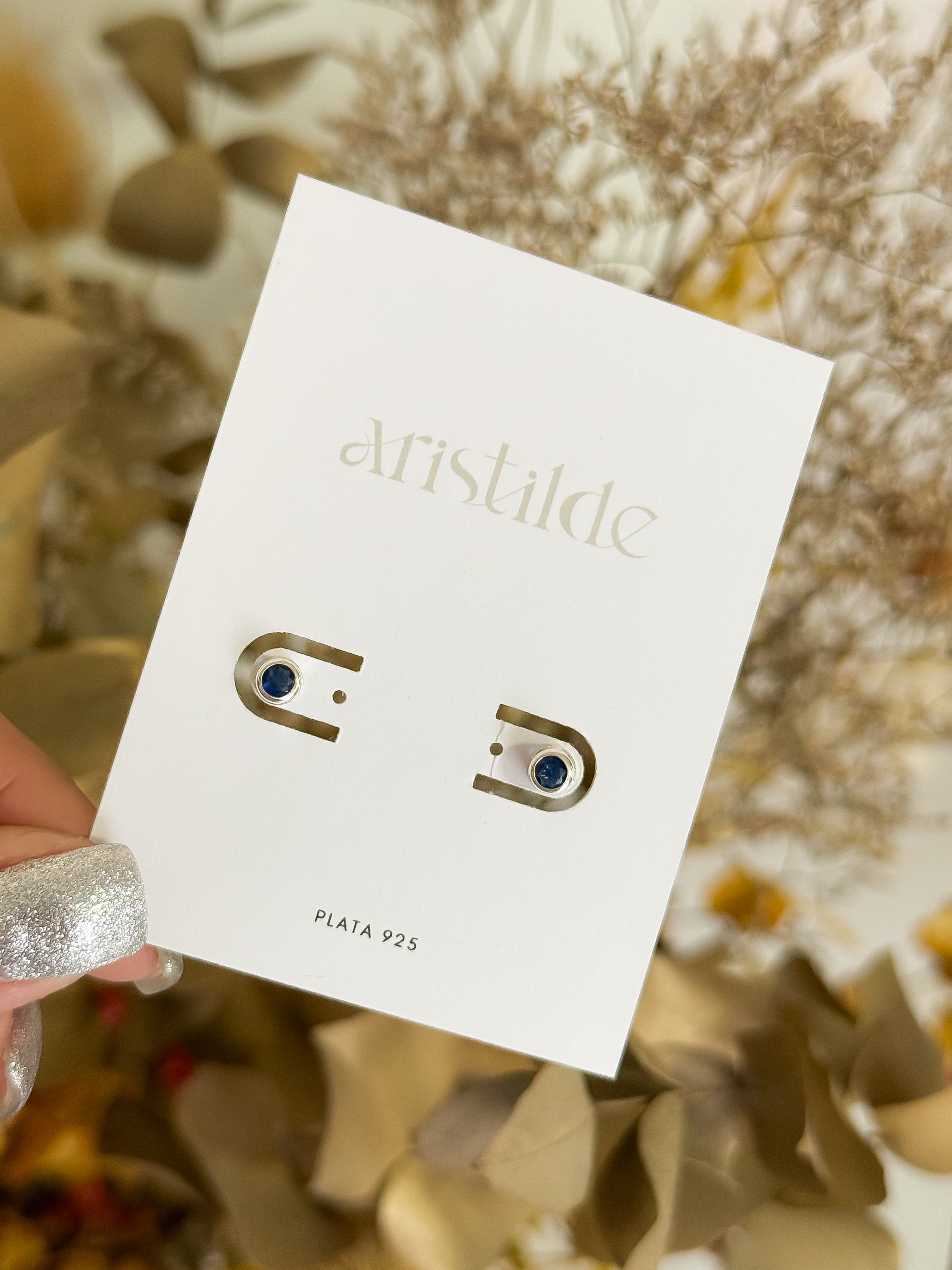 Caravanas AZUL  - Plata 925