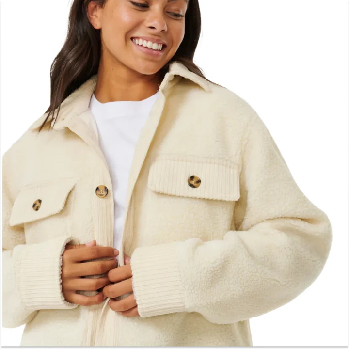 Campera Rip Curl Pacific Dreams Sherpa – Blanco