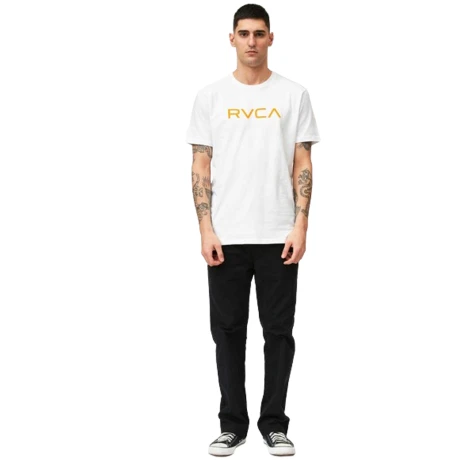Remera RVCA Mid Tee – Blanco Naranja