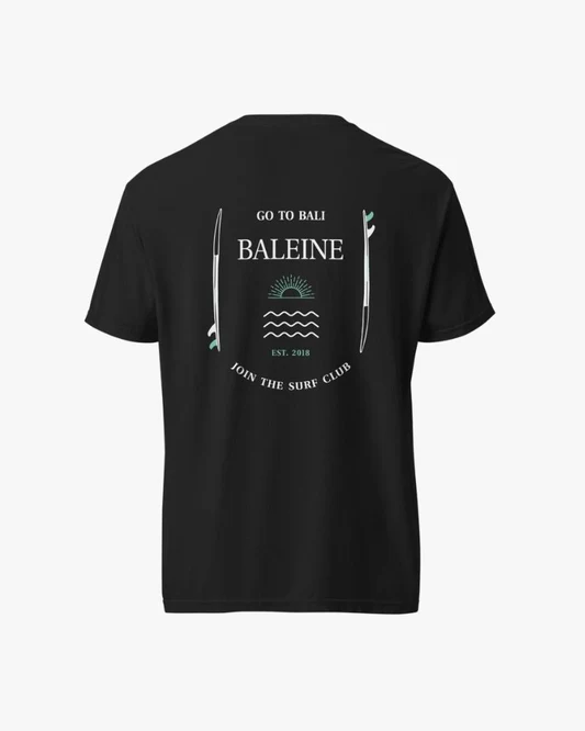 Remera Baleine Surf Club – Negro
