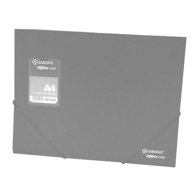 Carpeta con elástico A4 PVC gris Sabonis CE152A
