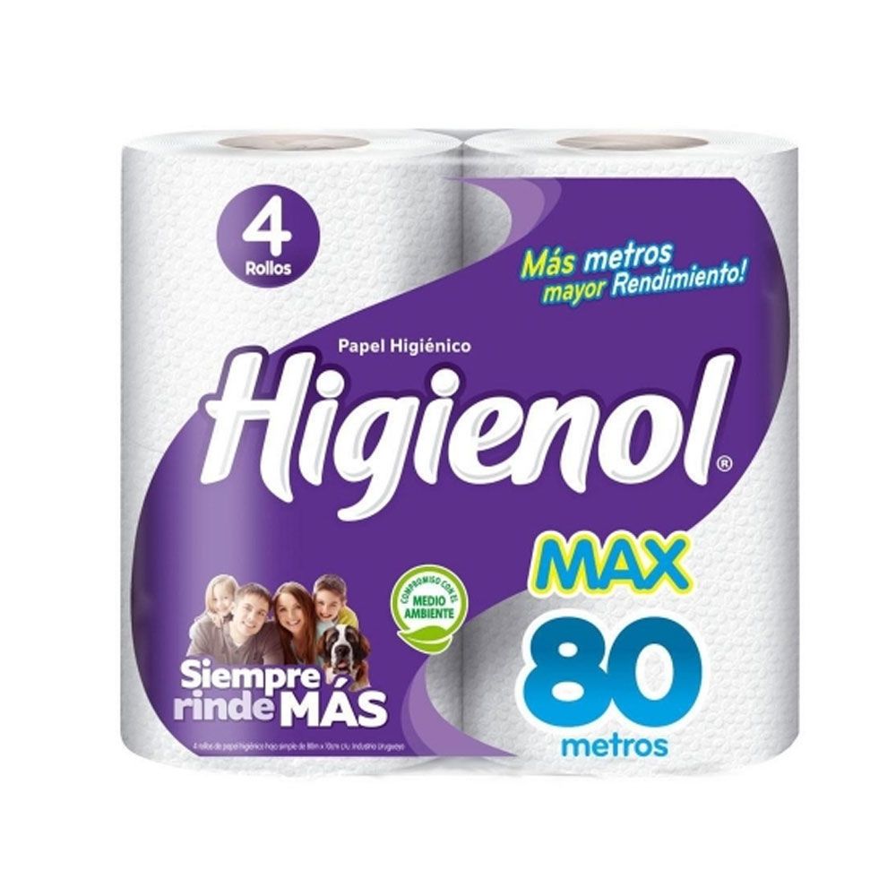 Papel Higiénico Higienol Max 80Mts X4
