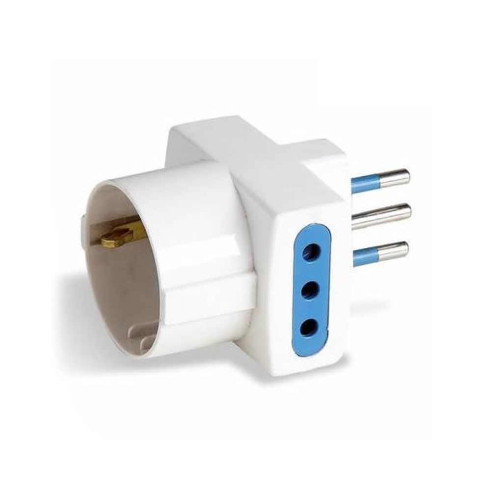 Adaptador Trifásico 3 en linea 2 tomas + schuko