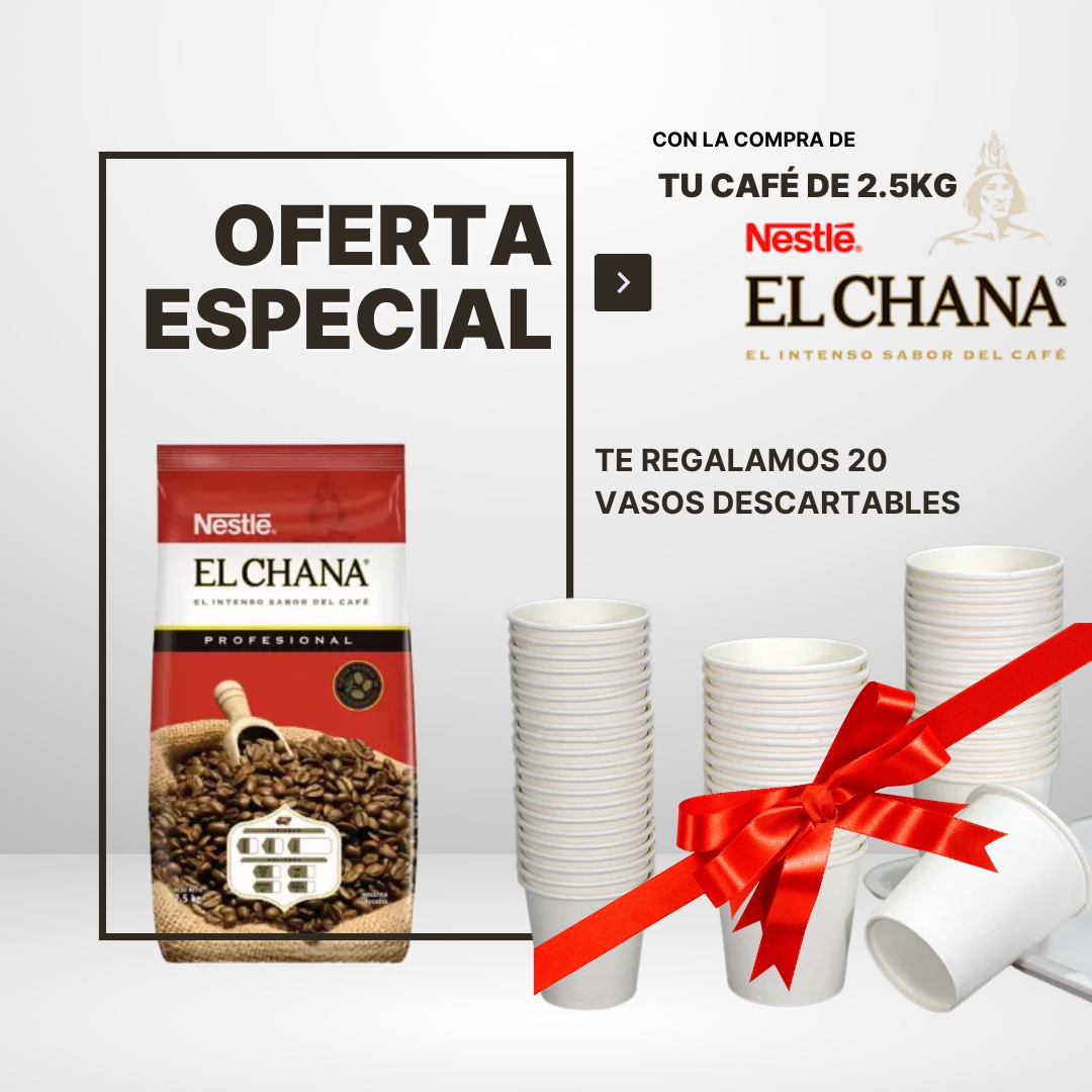 Café molido El Chaná 2.5kg + vasos descartables de regalo