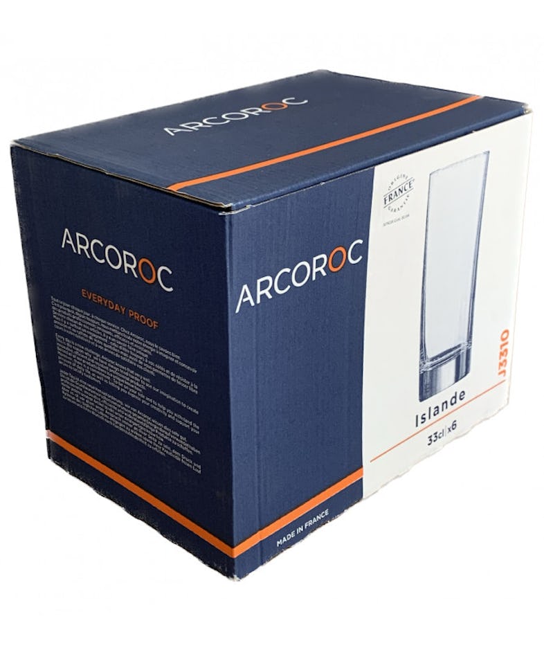 Vaso Alto 330ml Vidrio X6 Unidades