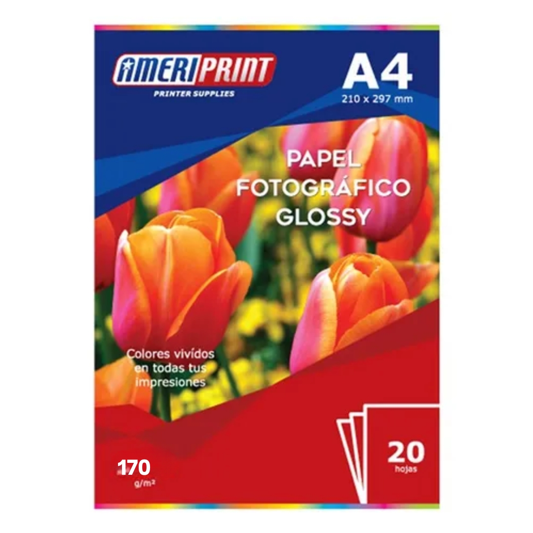 PAPEL AMERIPRINT A4 X20 170G FOTO GLOSSY