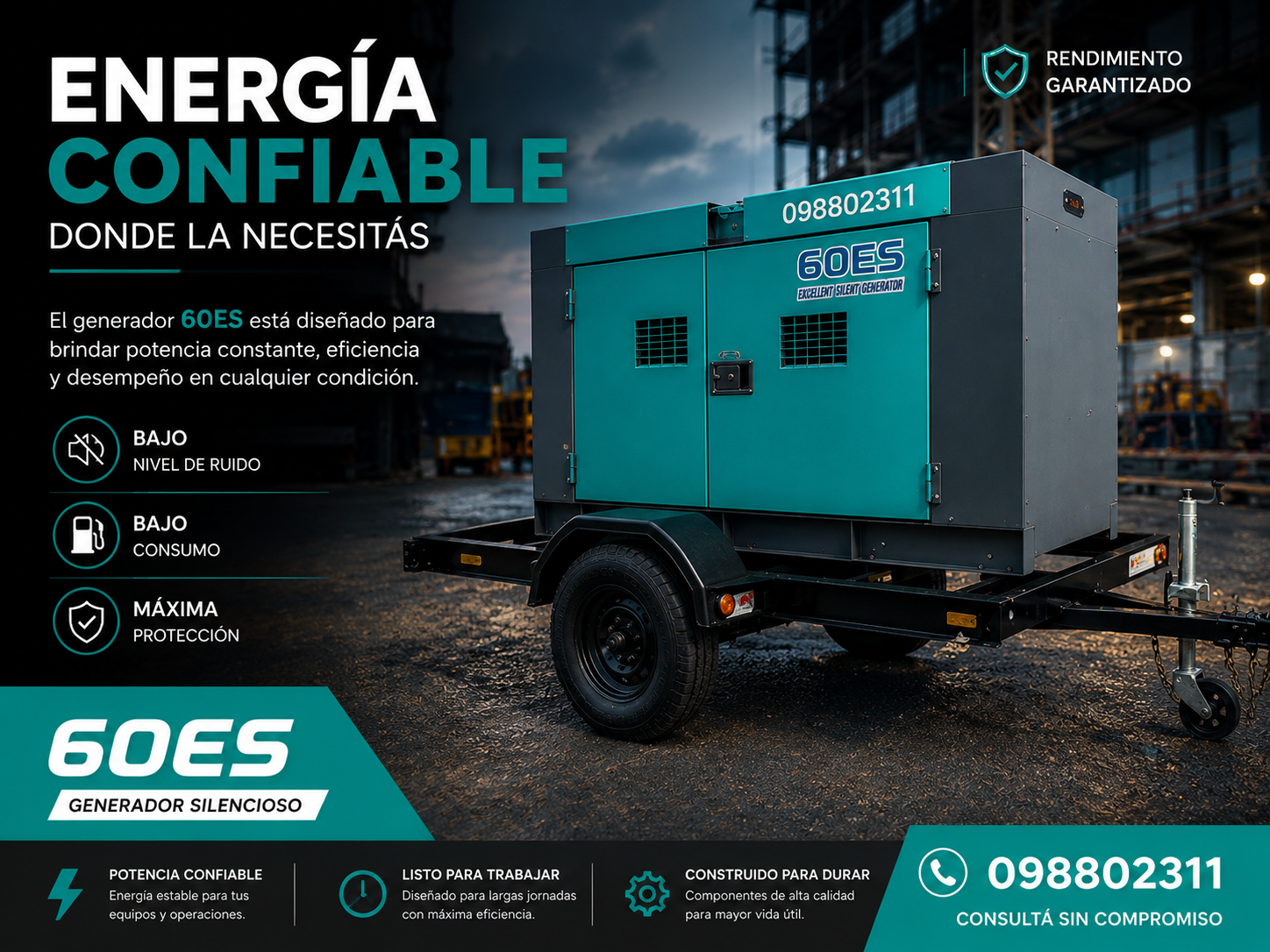 Alquiler de Generador Denyo 60 kVA
