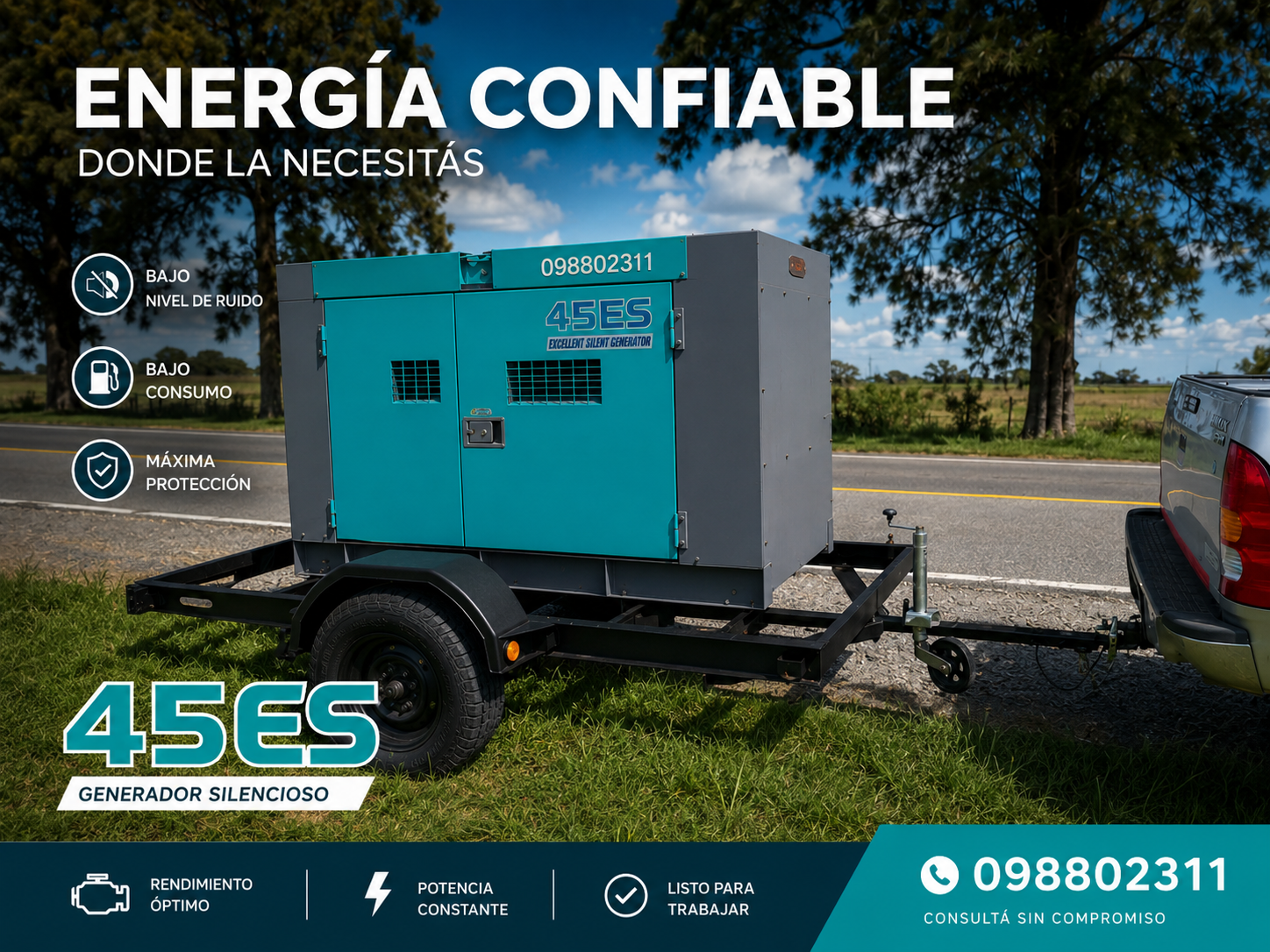 Alquiler de Generador 45 kVA (Ultra Silencioso)