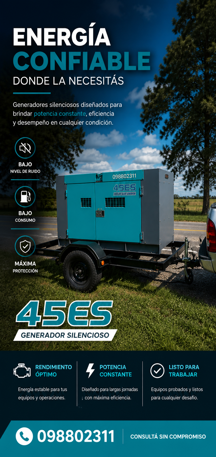 Alquiler de Generador 45 kVA (Ultra Silencioso)