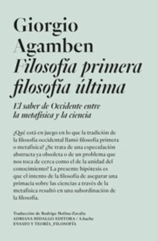 Filosofia primera filosofia ultima
