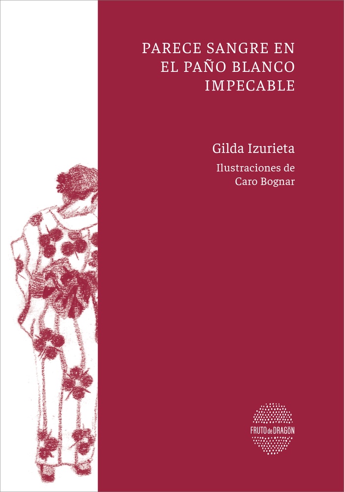 Parece sangre en el paño blanco impecable