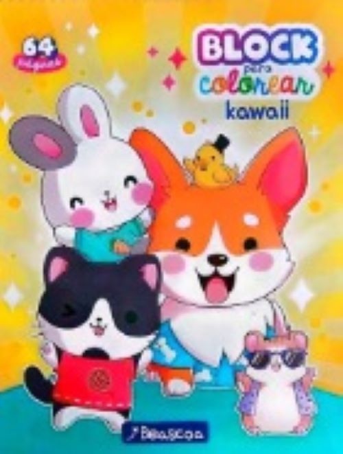 Block para colorear anillado - kawaii