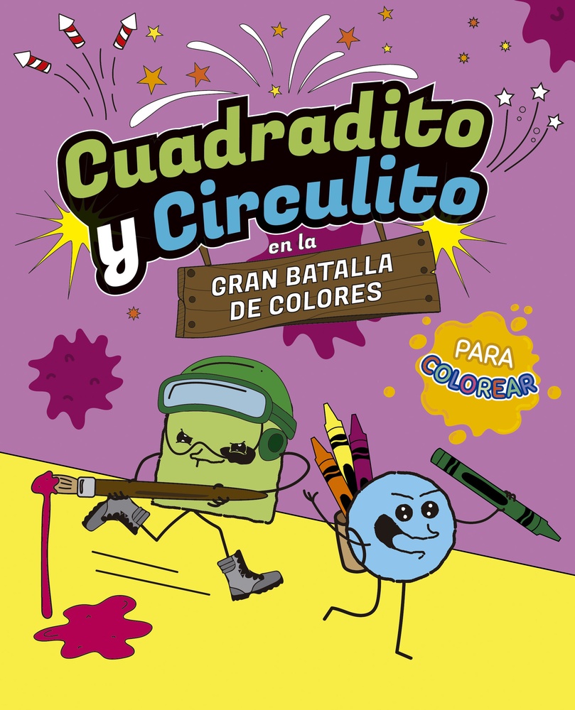 Cuadradito y circulito en la gran batalla de colores