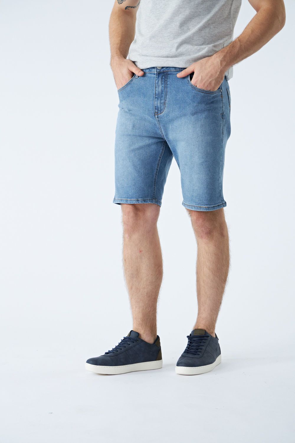 Bermuda in denim fiori