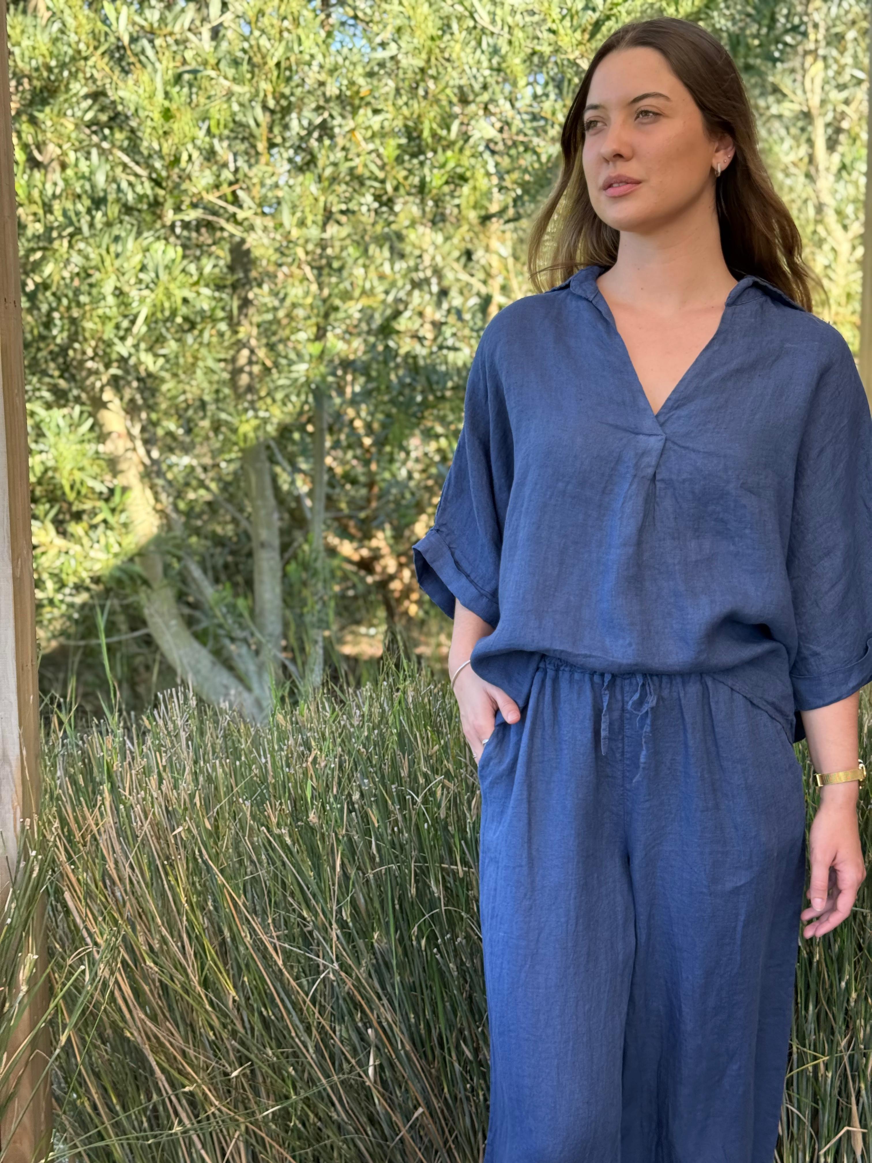 Blusa Sabbia azul talle unico