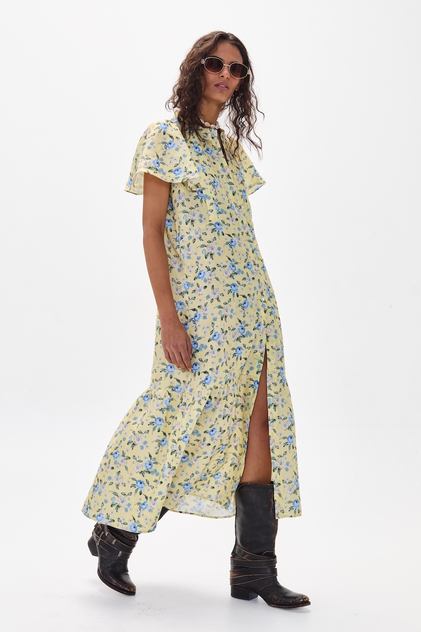 Vestido Willow en Lino - Francesca Print