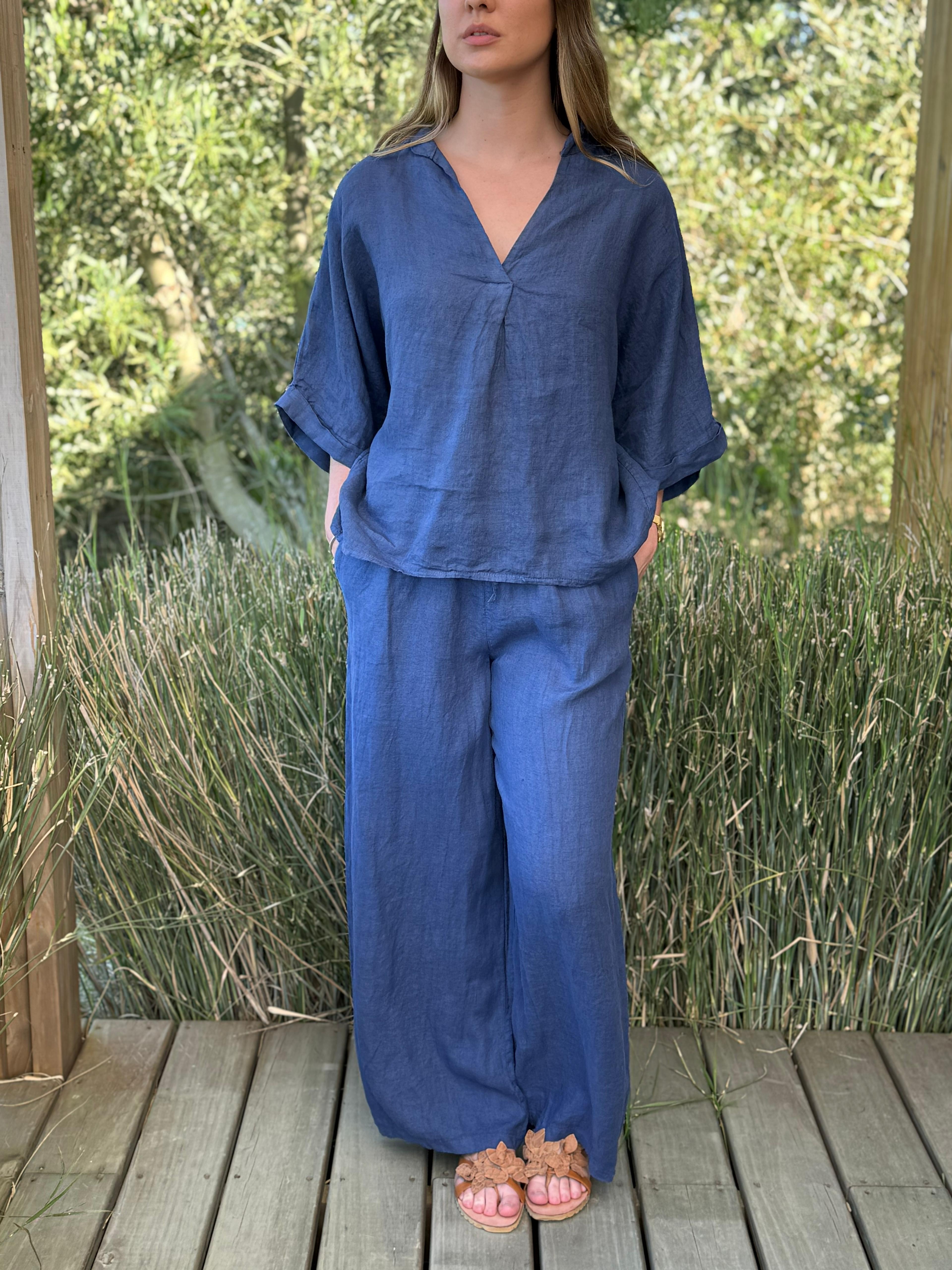 Blusa Sabbia azul talle unico