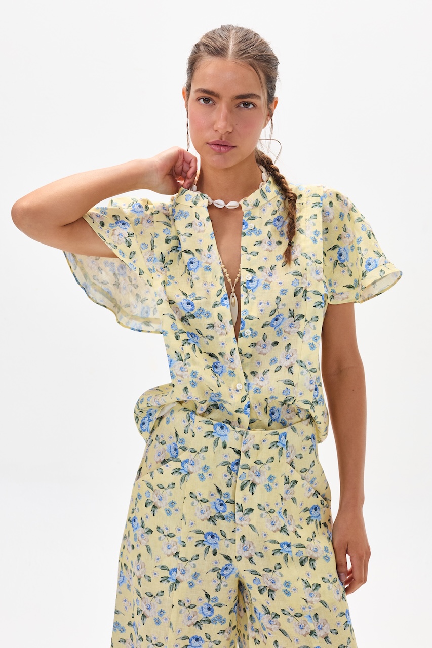 Camisa Willow en Lino - Francesca Print