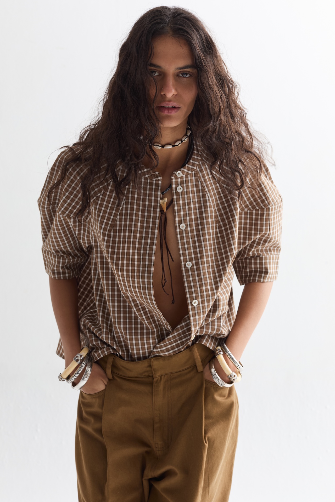 Camisa Cambria en Algodón - Olaf Chocolate Checks