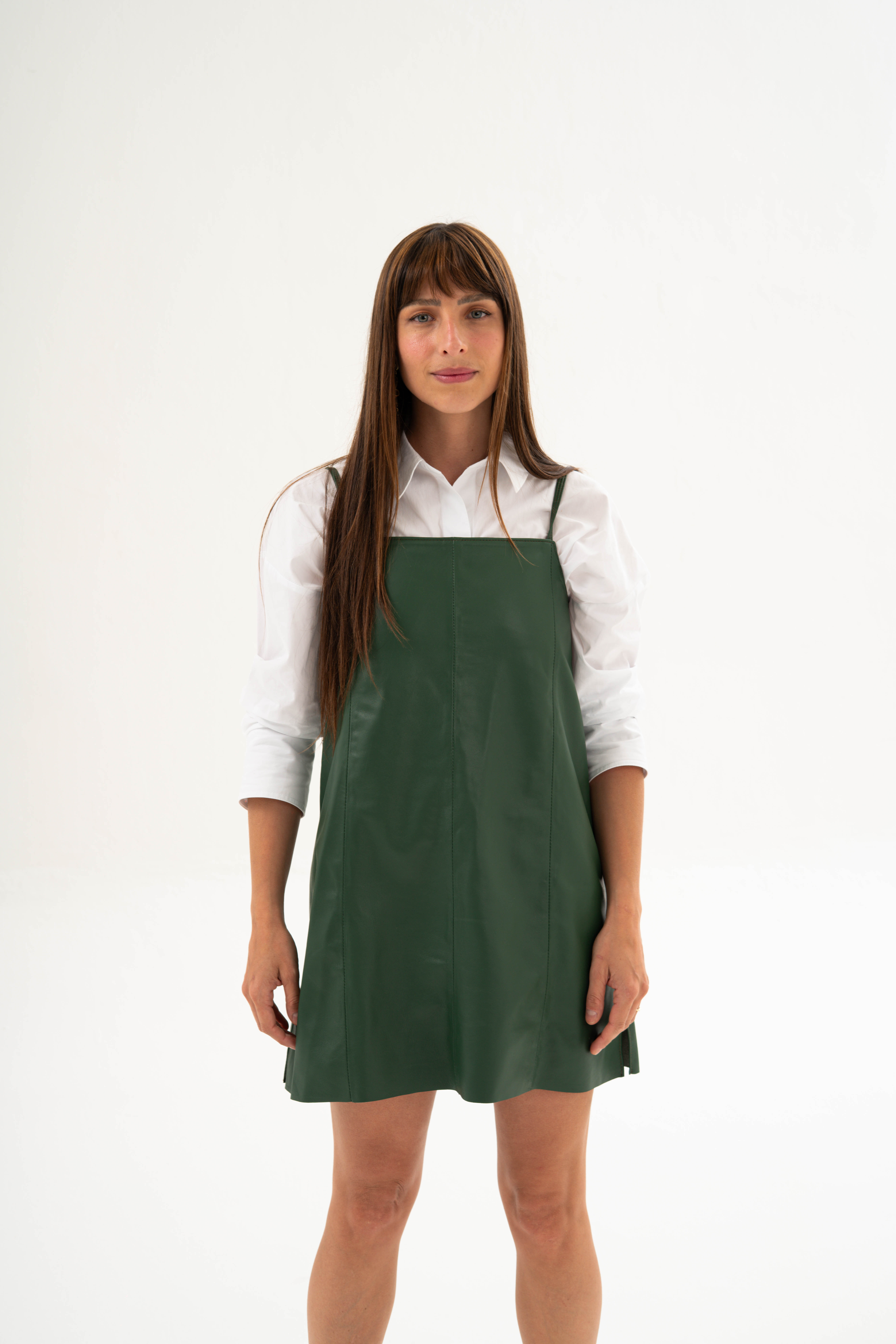 VESTIDO IRINA CUERO VERDE