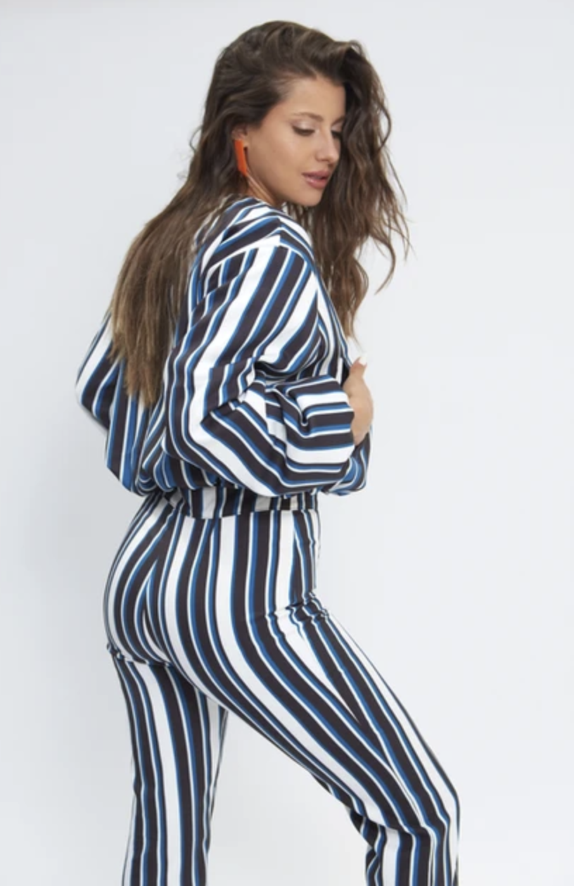 Bomber Halo Print Azul