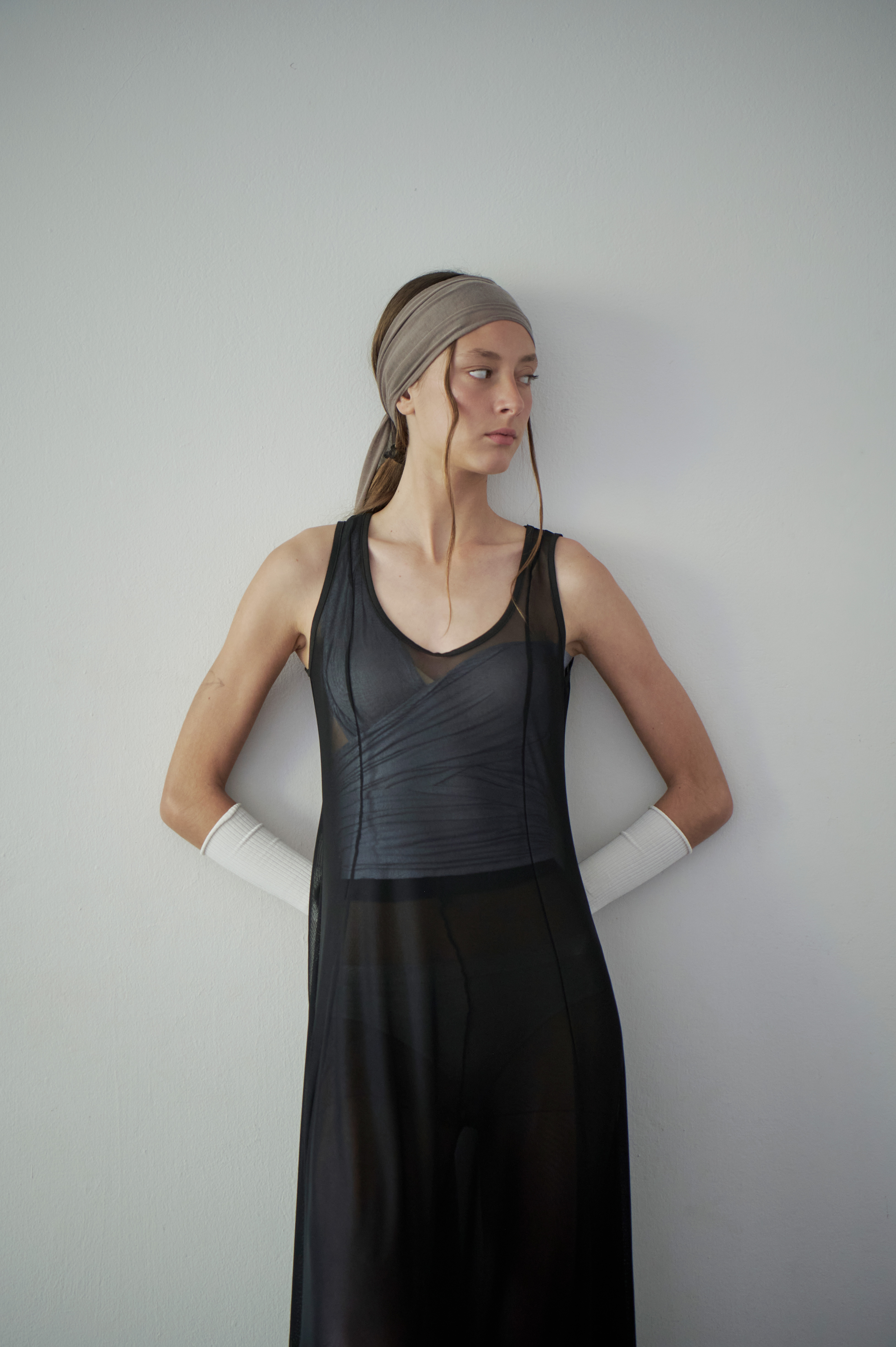 Vestido evasé en microtul
