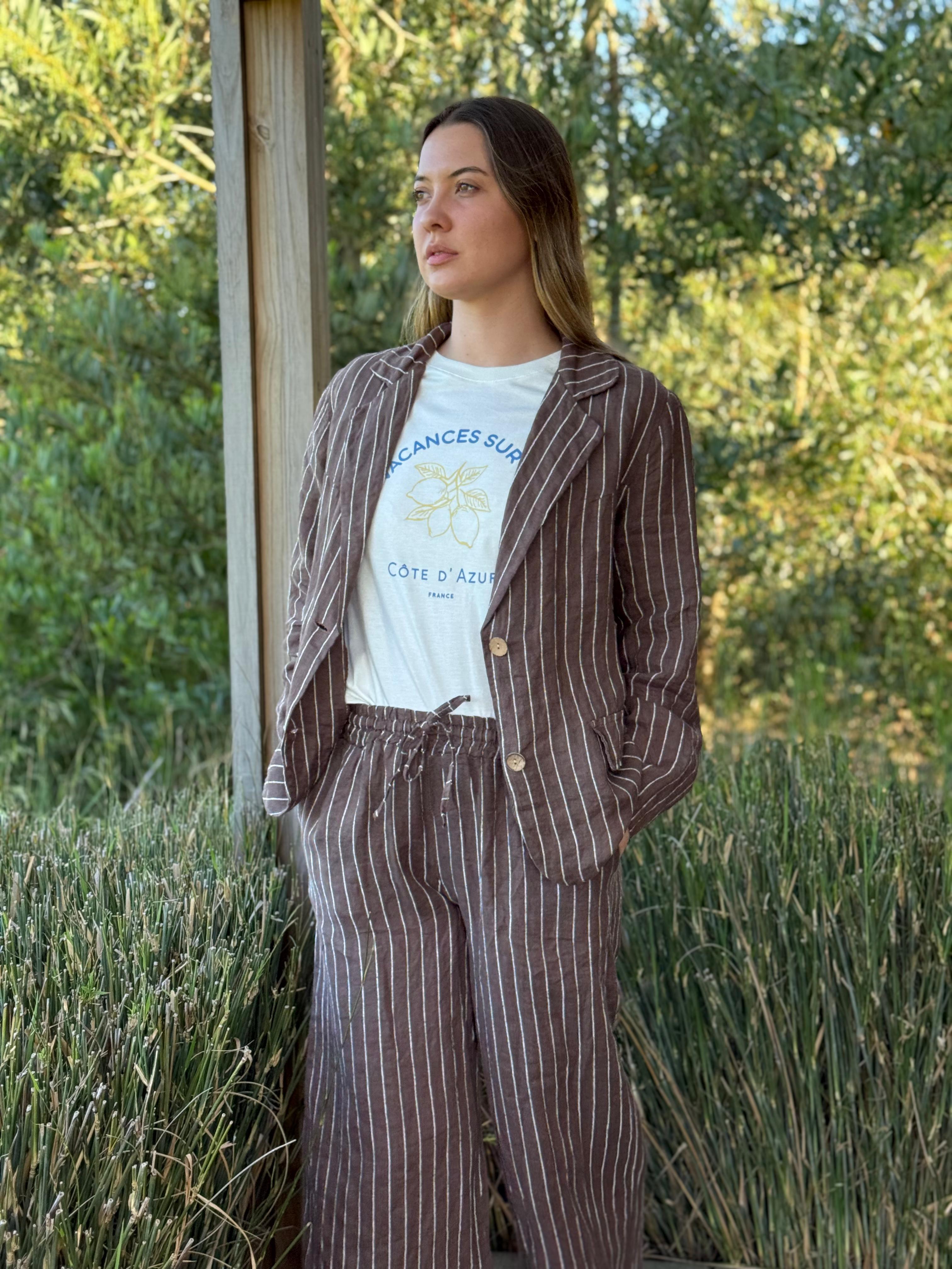Blazer Otranto chocolate talle unico