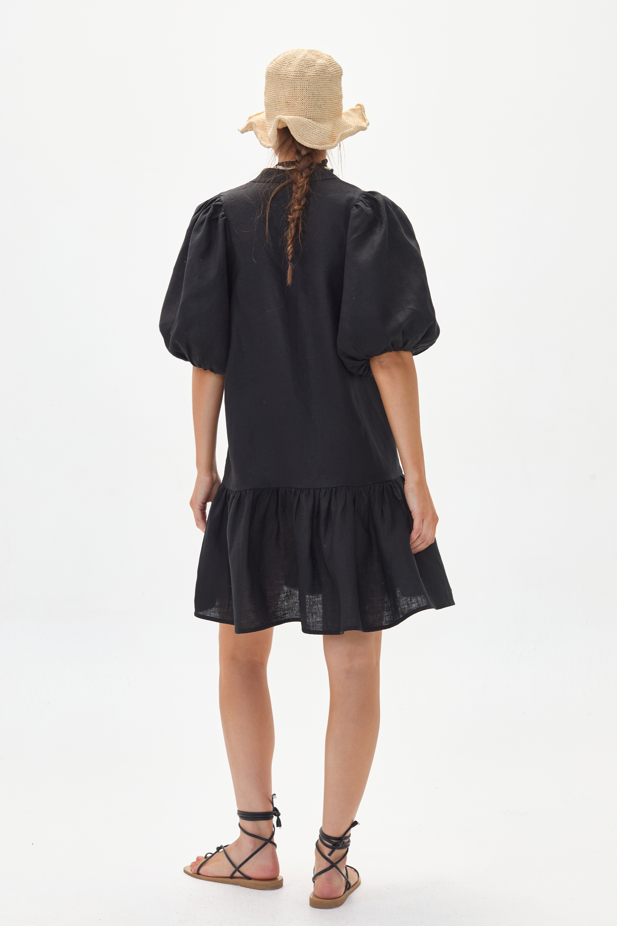 Vestido Carmela en Lino - Negro
