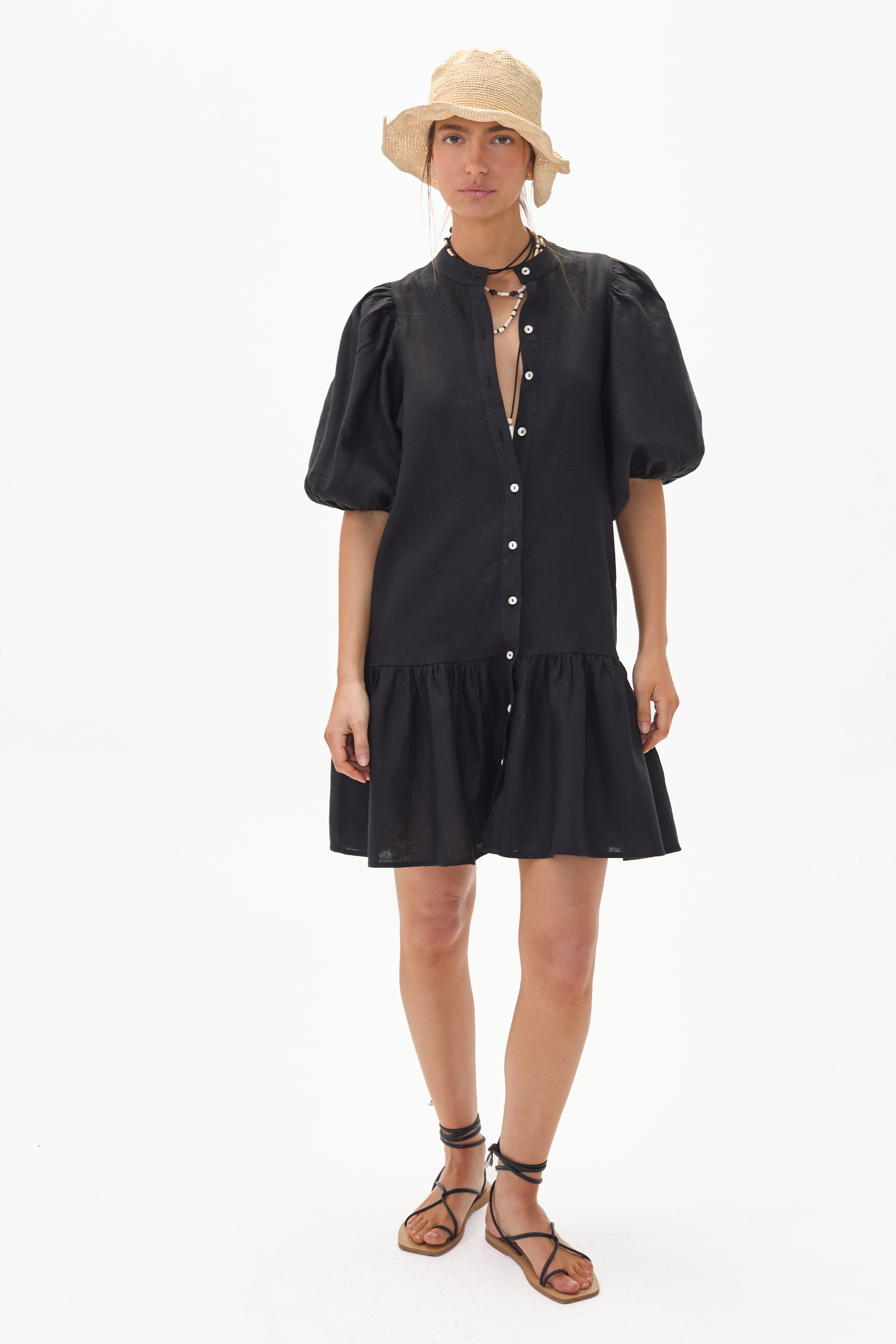 Vestido Carmela en Lino - Negro