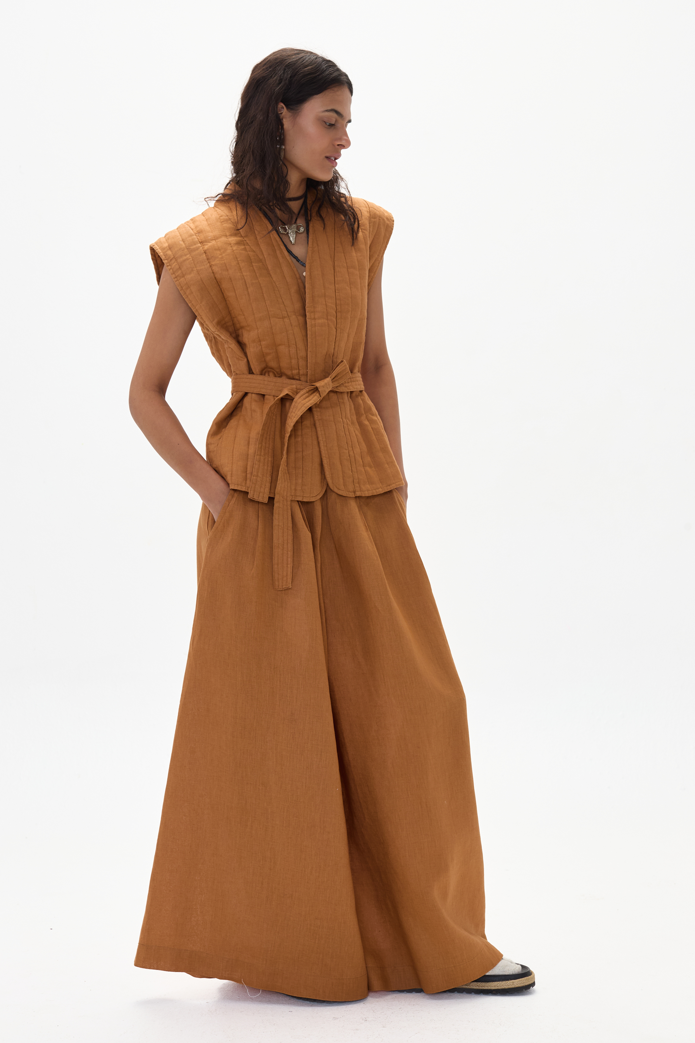 Pantalón Sabi en Lino - Caramel
