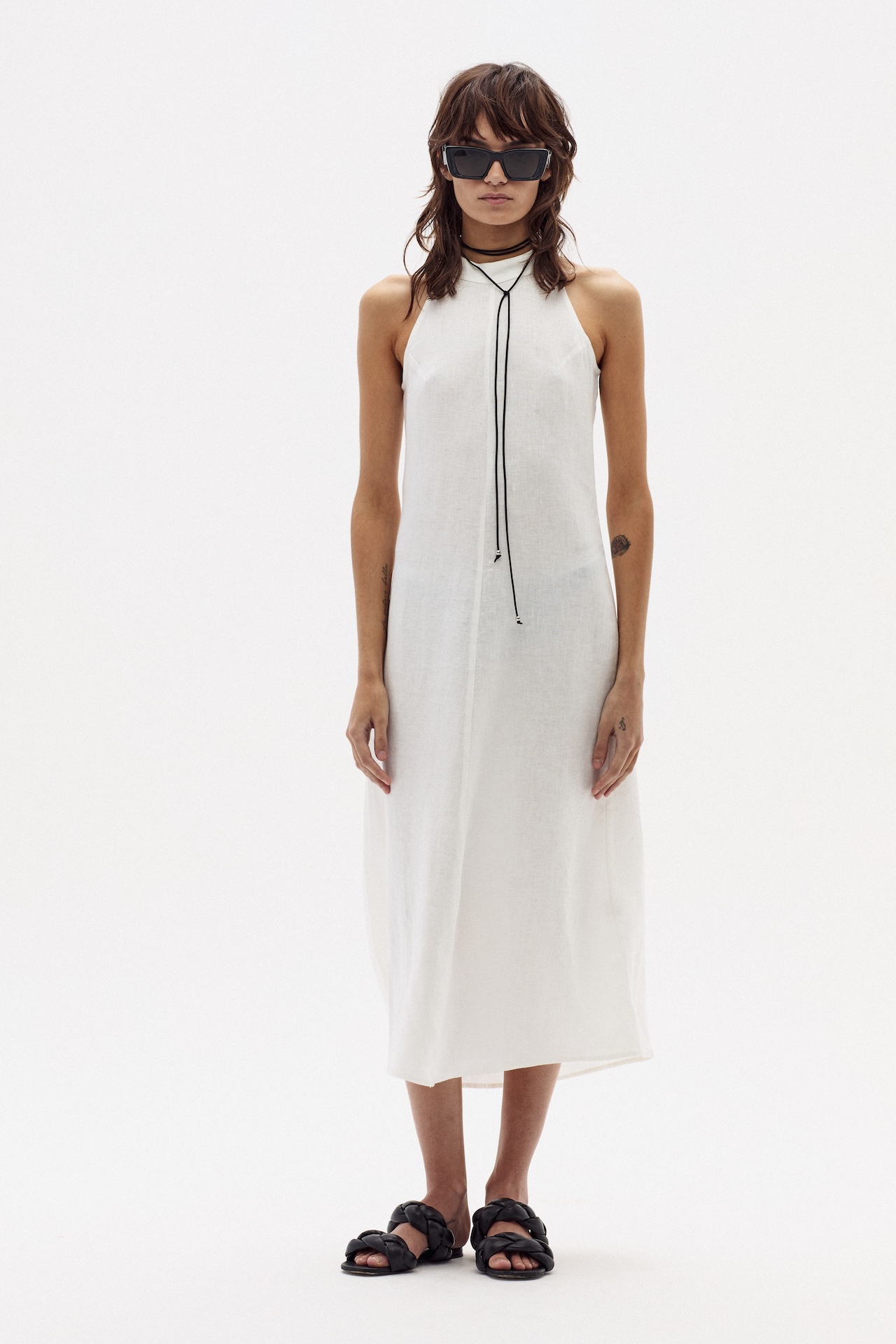 Vestido Olivia en Lino - Blanco