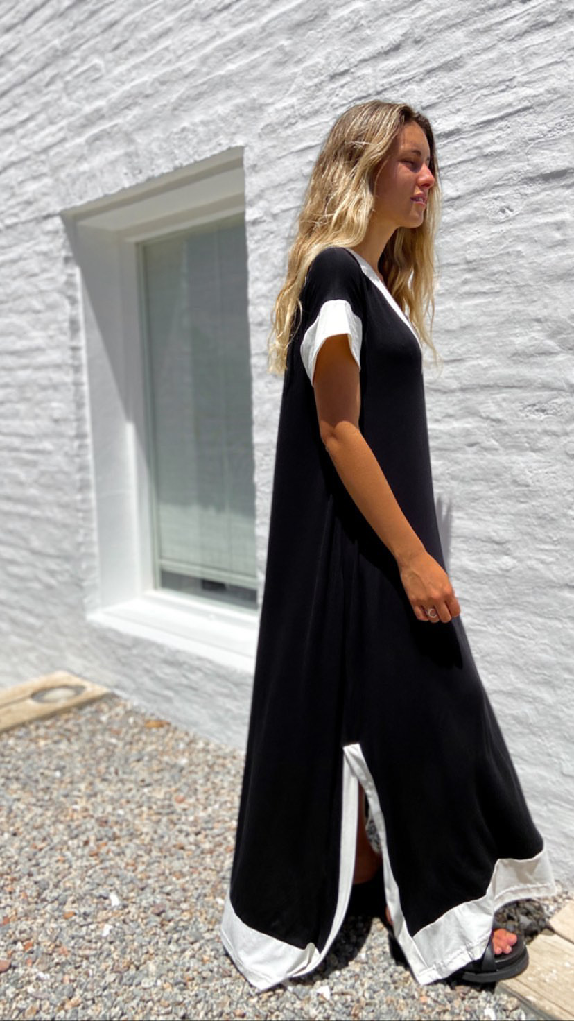 Vestido Camile negro y blanco