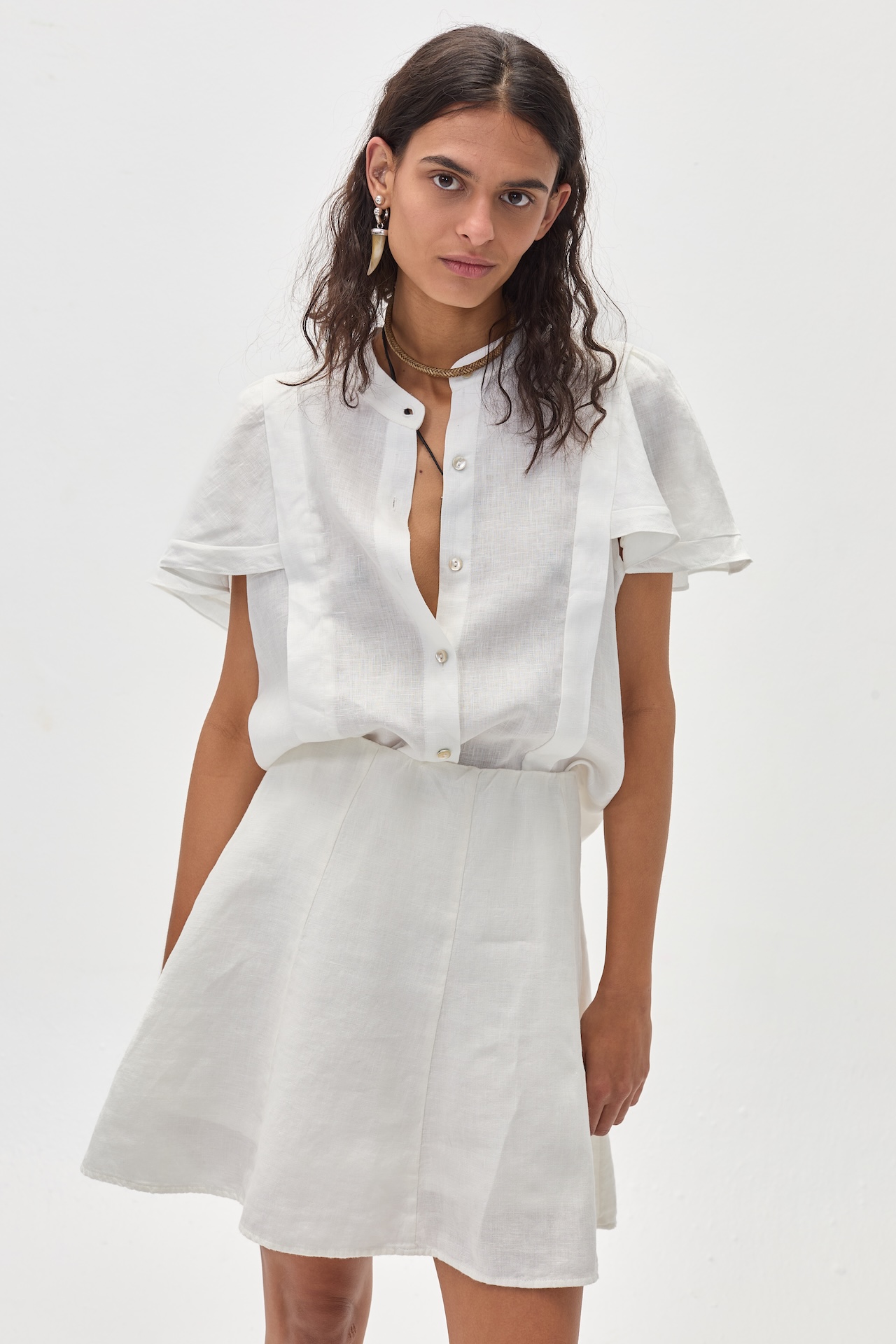 Falda Alu en Lino - Blanco