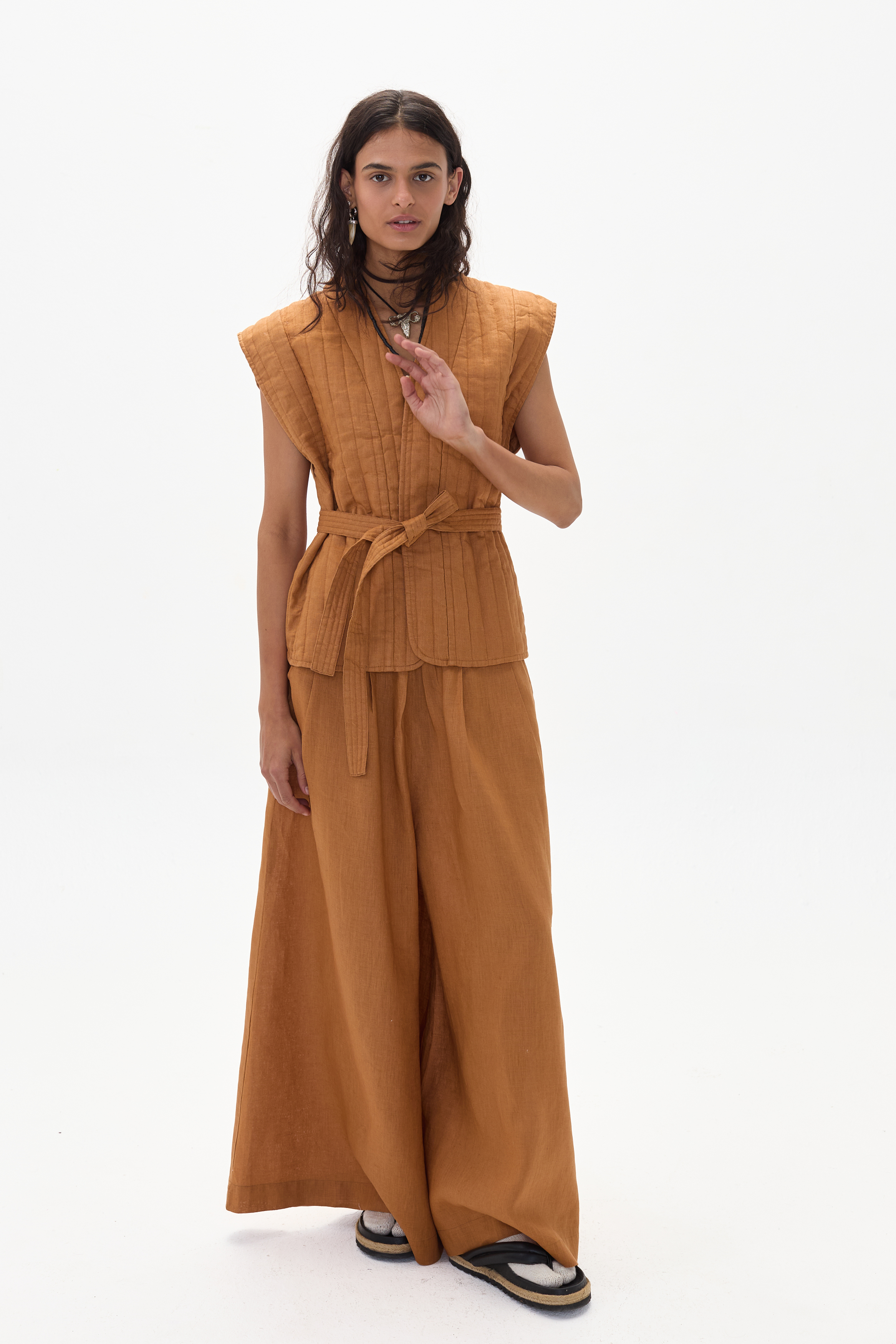 Pantalón Sabi en Lino - Caramel