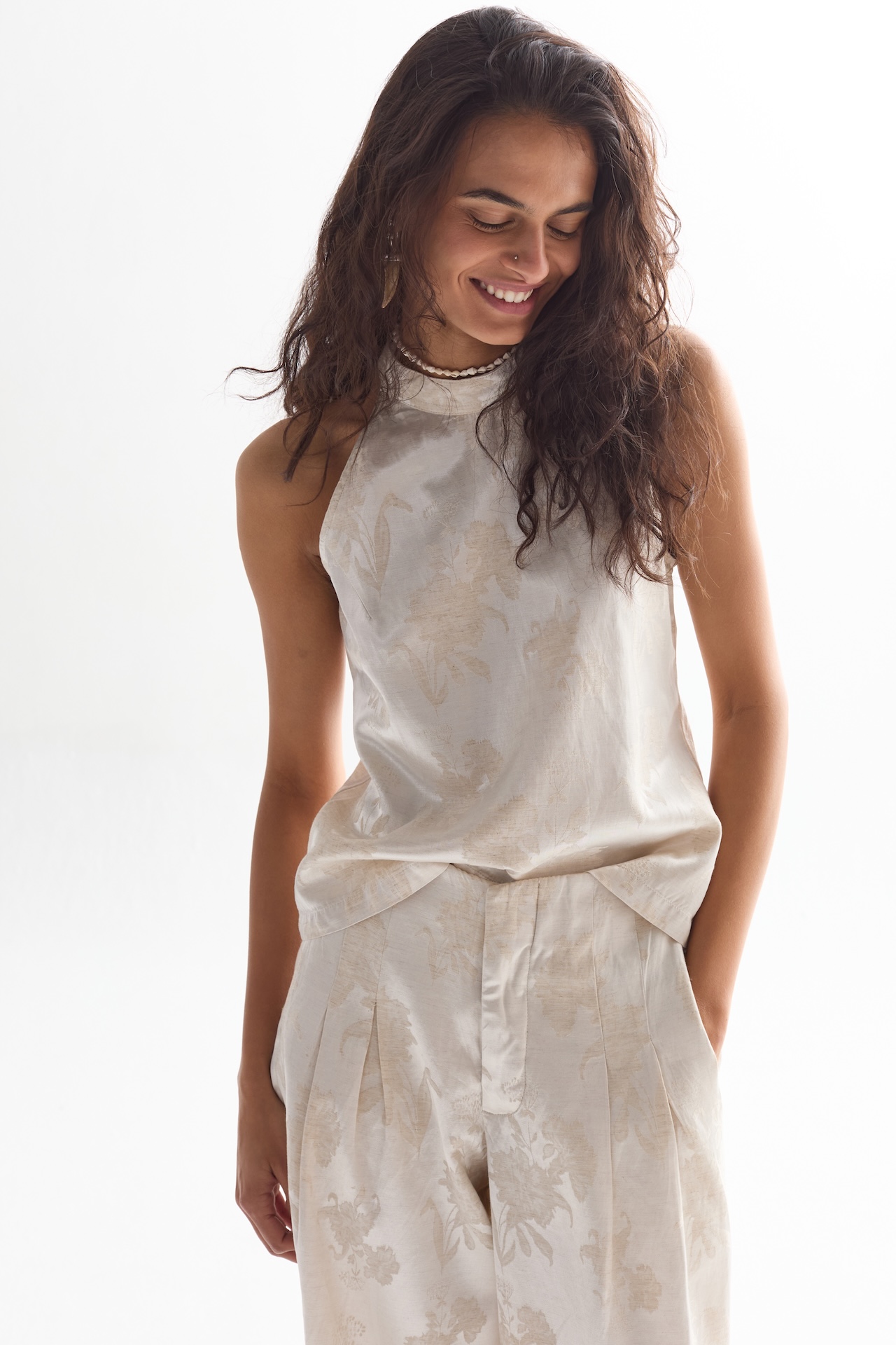 Top Olivia en Brocato - Ivory Garden