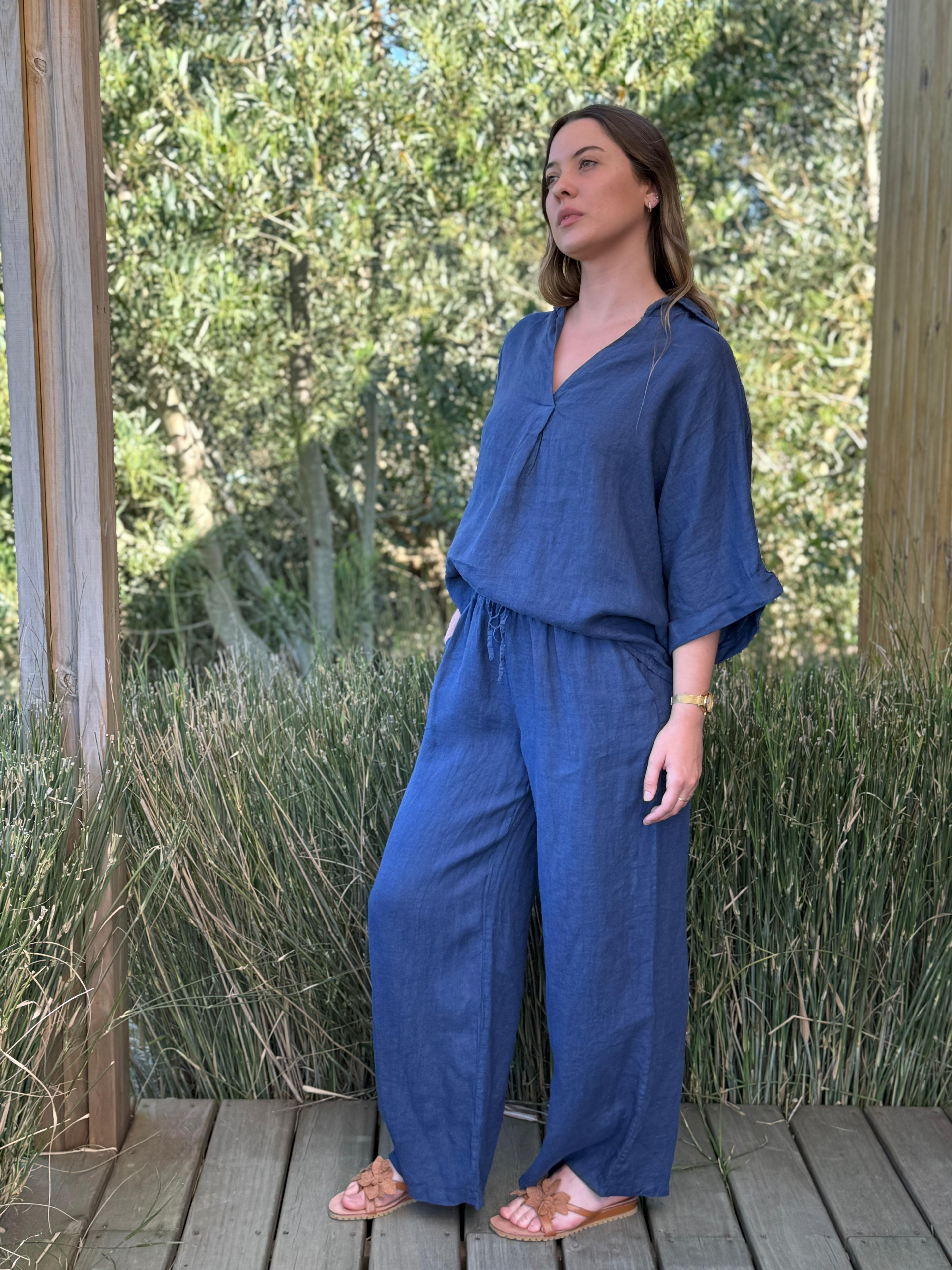 Blusa Sabbia azul talle unico