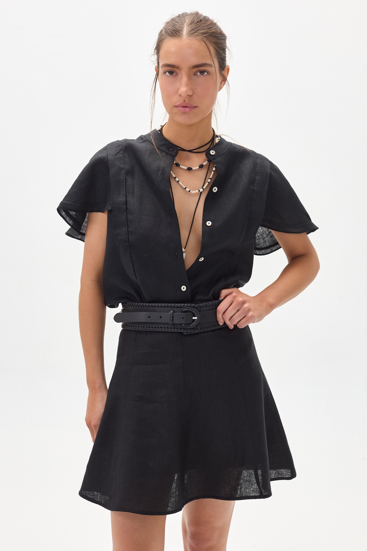 Camisa Willow en Lino - Negro