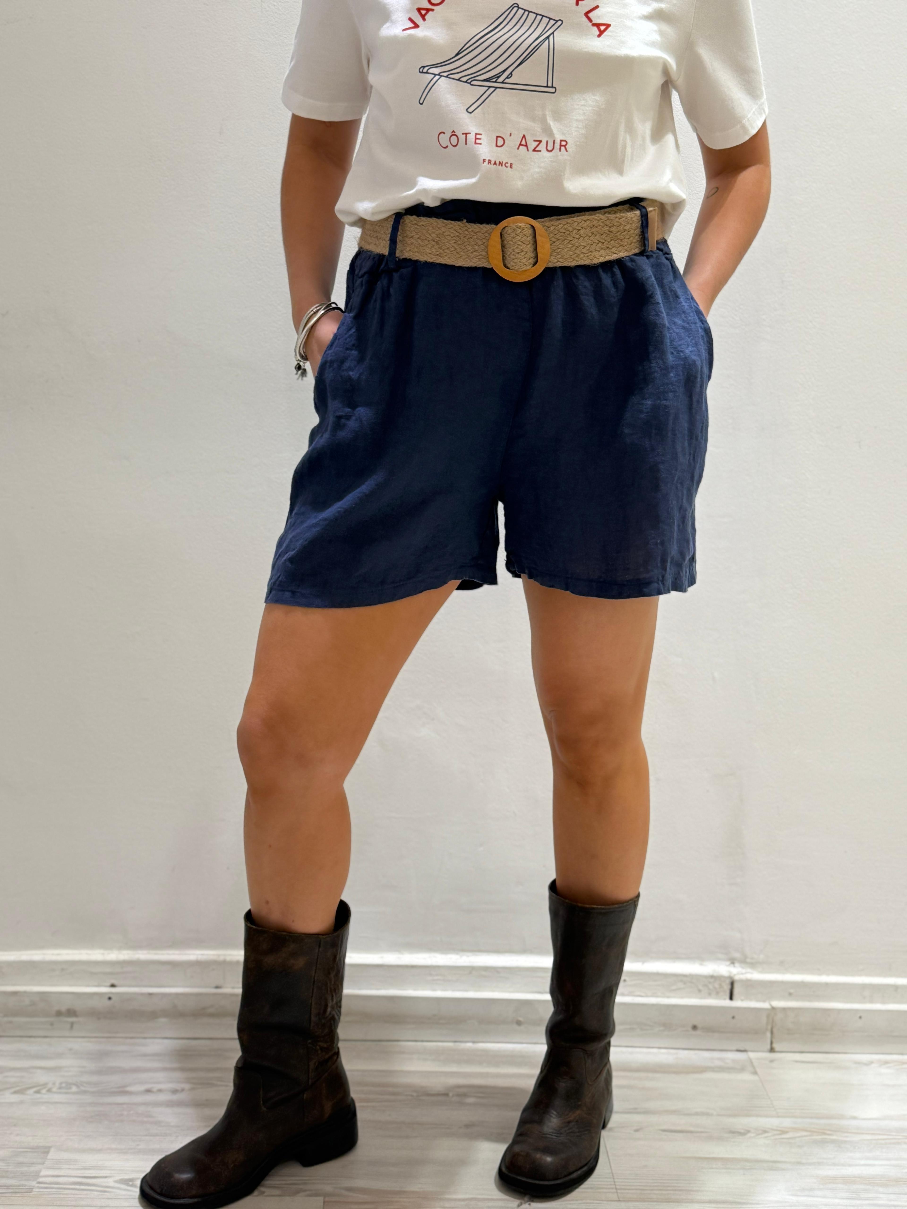 Short Sicilia azul talle unico
