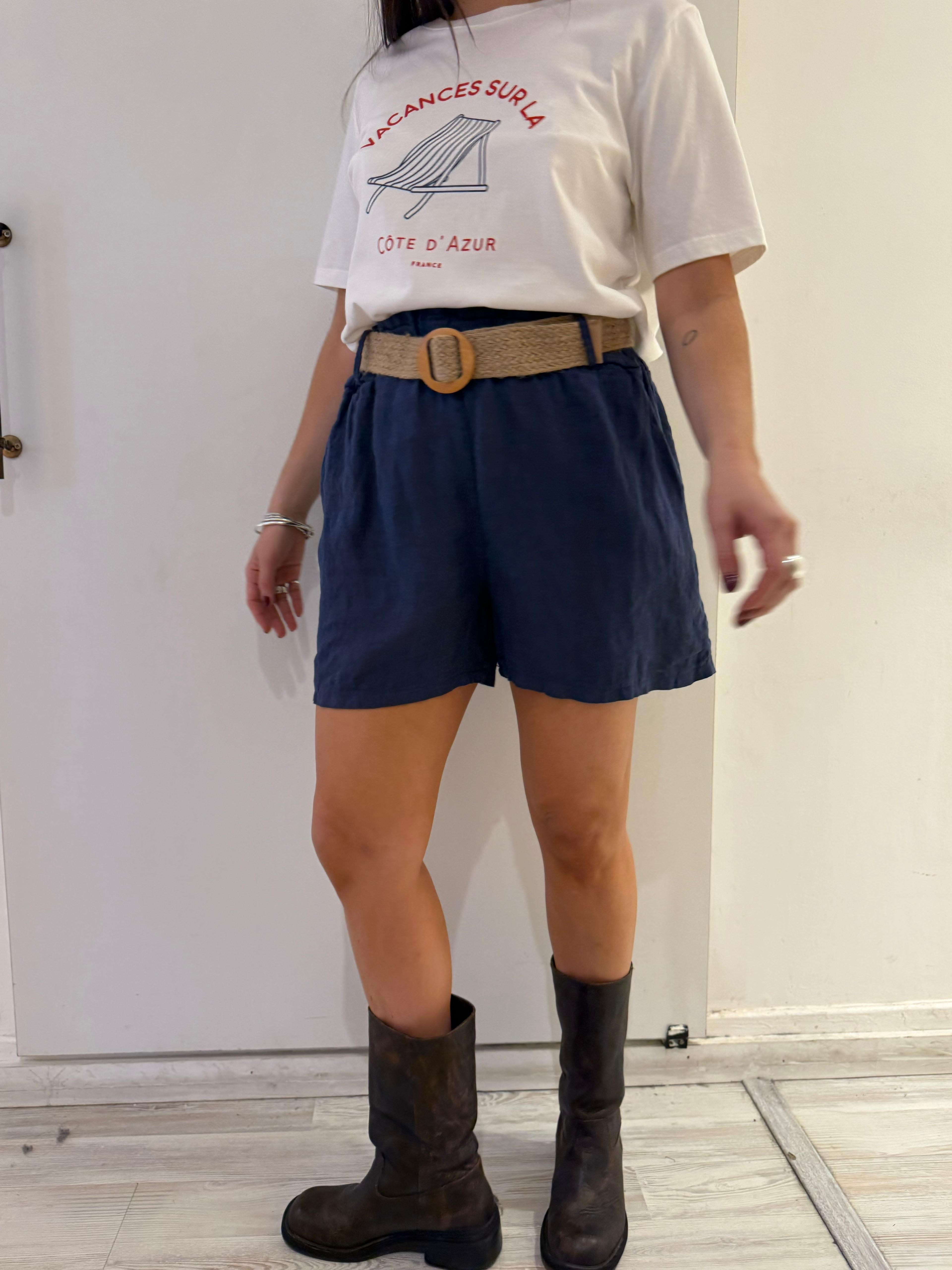 Short Sicilia azul talle unico