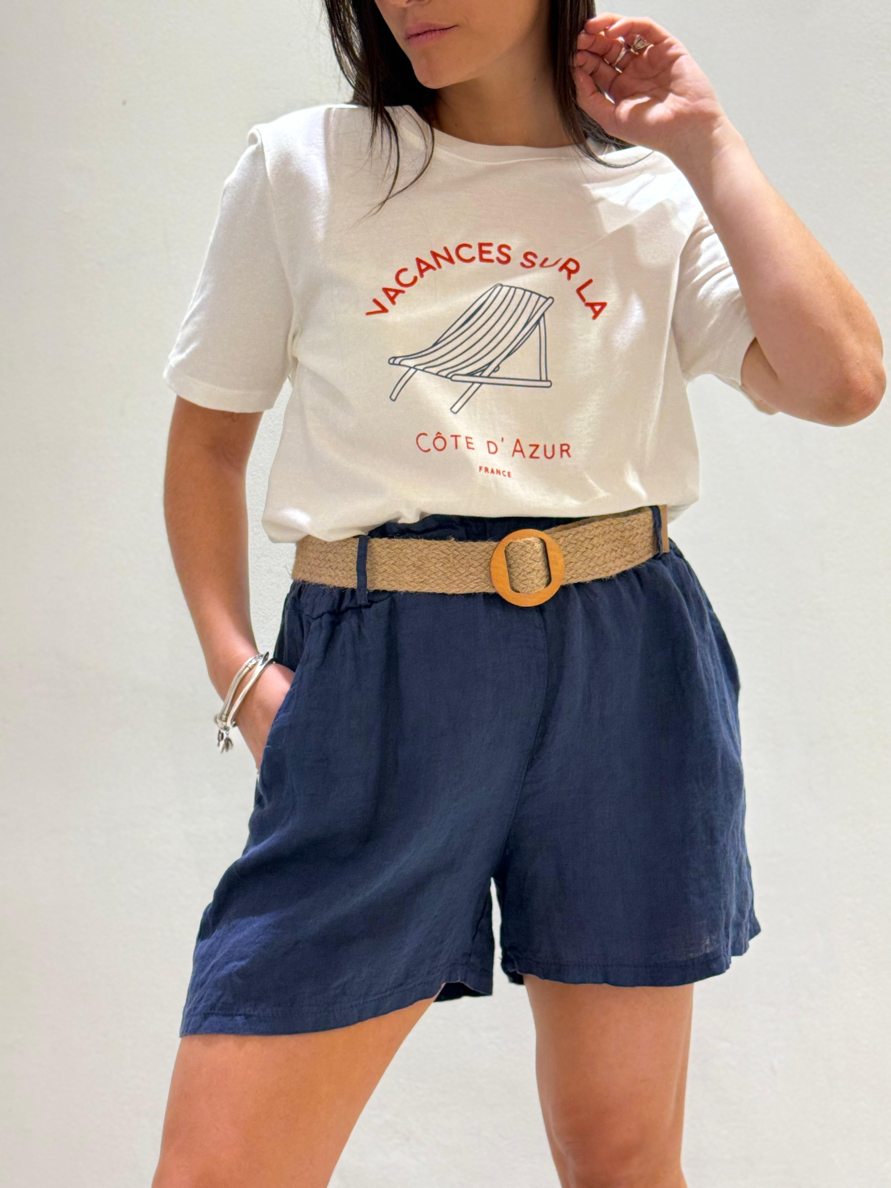 Short Sicilia azul talle unico