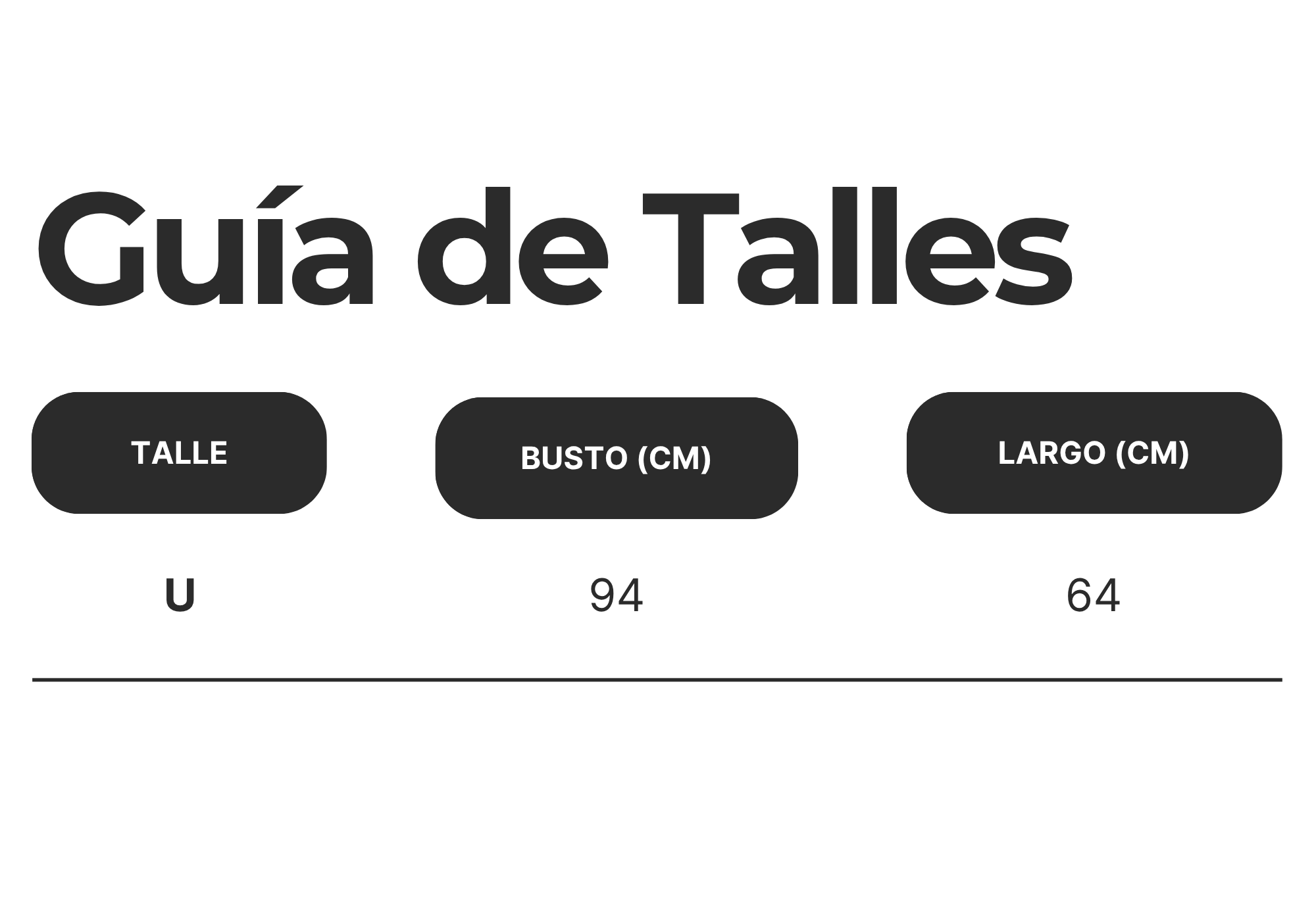 Guía de talles de