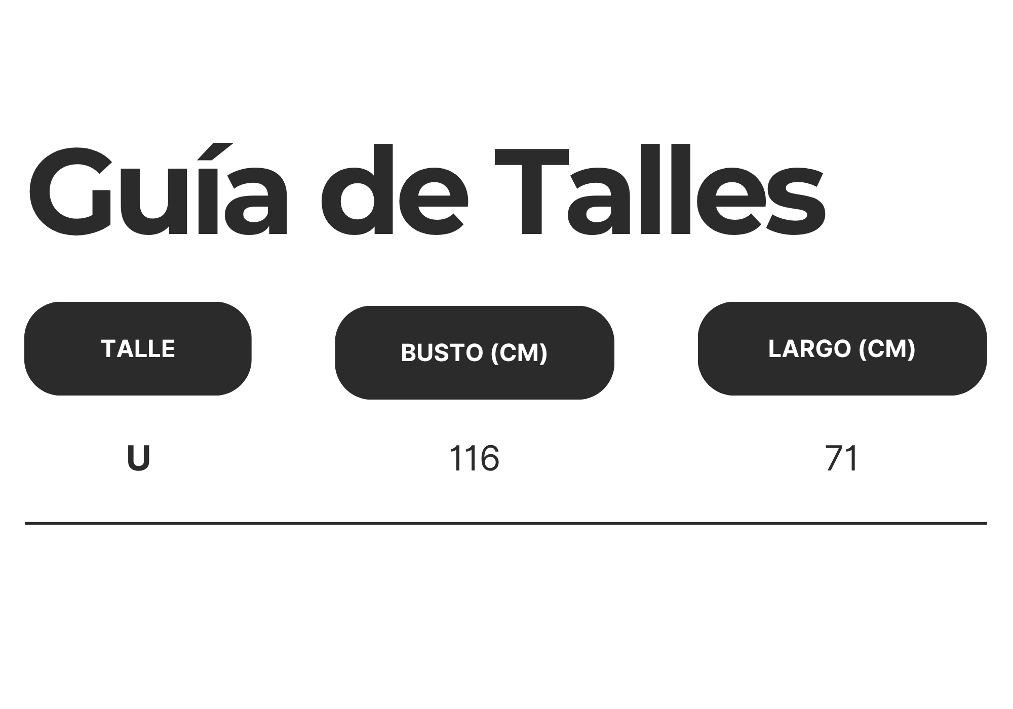 Guía de talles de
